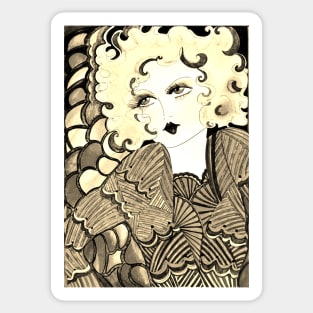 BLONDE DOLLY FLAPPER ,,,House of Harlequin Sticker